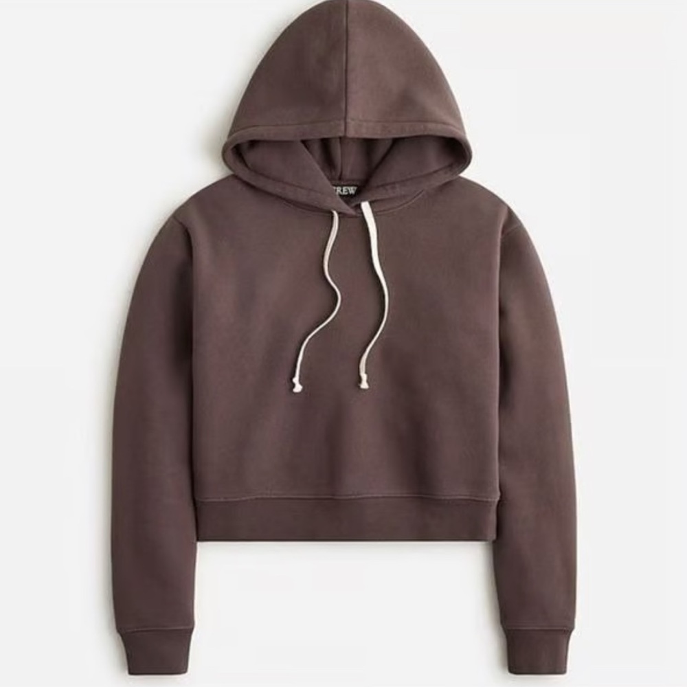 Jcrew heritage fleece cropped hoodie small new